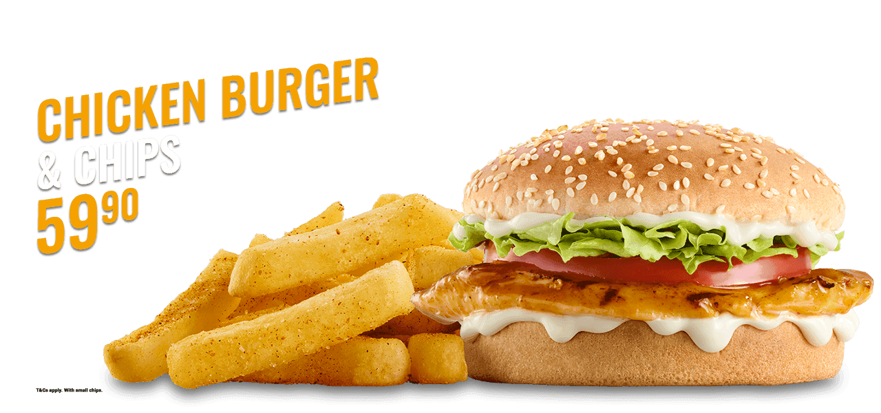 Chicken Burger & Chips meal