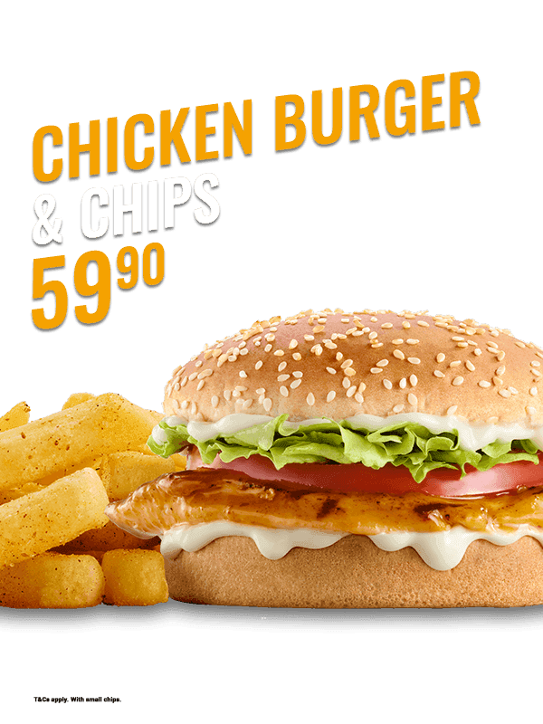 Chicken Burger & Chips meal